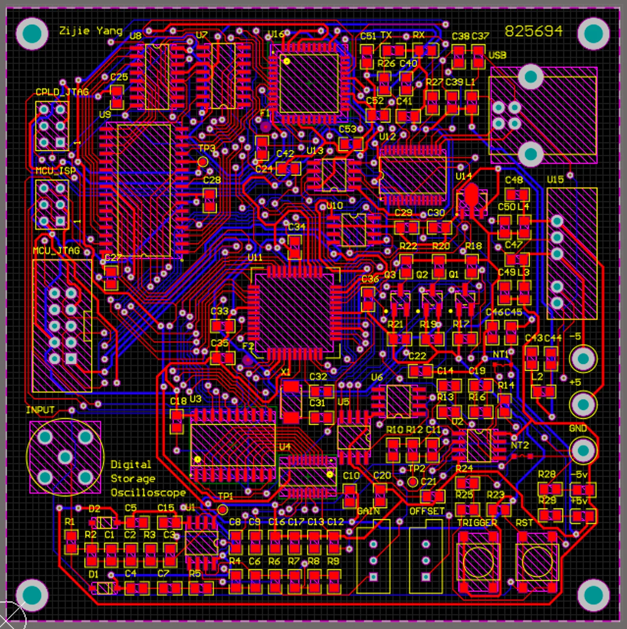 数字存储示波器 PCB 设计图
